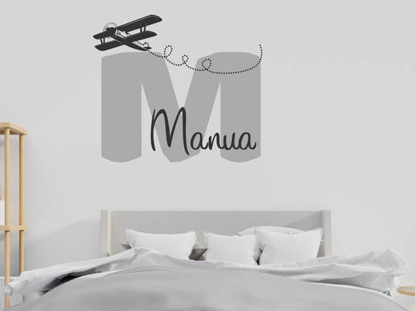 Wandtattoo Manua mit Flugzeug