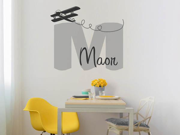 Wandtattoo Maor mit Flugzeug