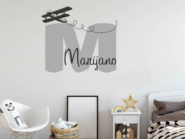 Wandtattoo Marijano mit Flugzeug