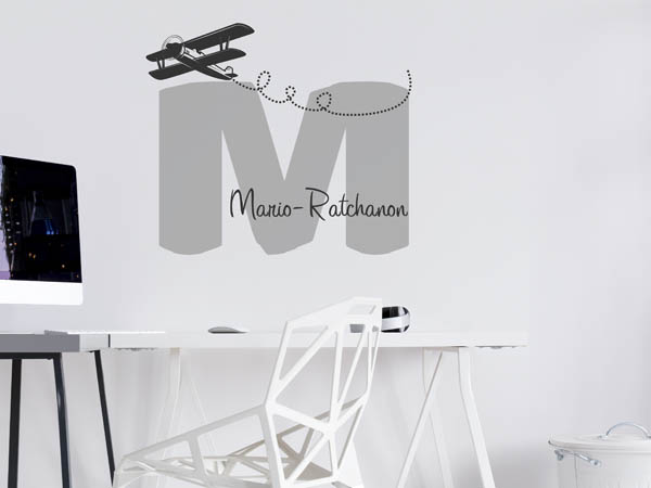 Wandtattoo Mario-Ratchanon mit Flugzeug