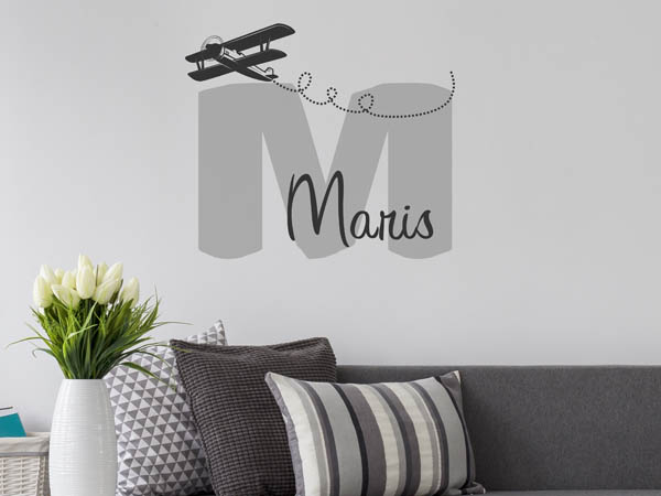 Wandtattoo Maris mit Flugzeug