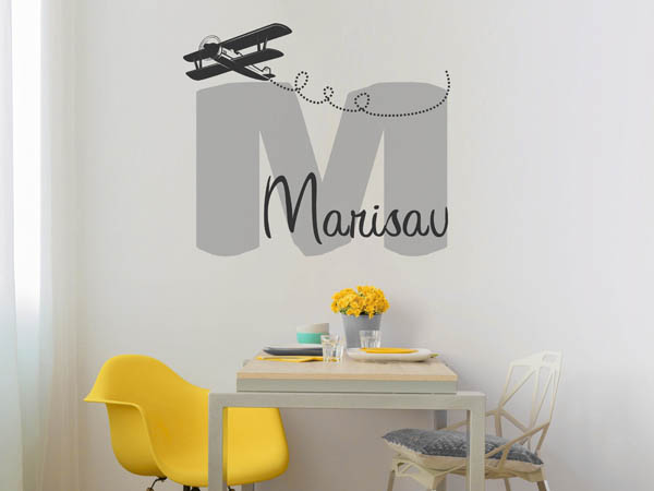 Wandtattoo Marisav mit Flugzeug