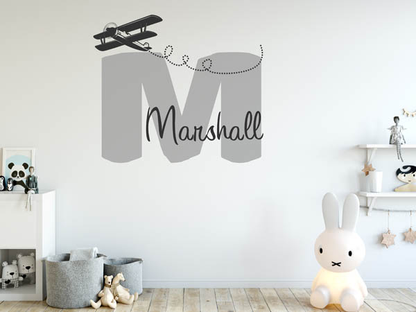 Wandtattoo Marshall mit Flugzeug