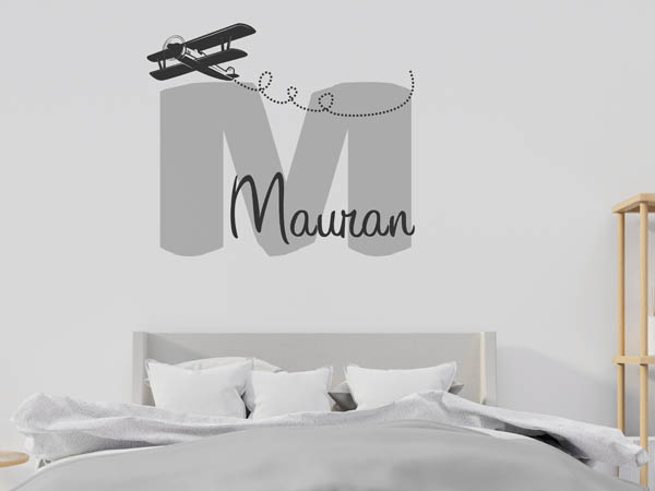 Wandtattoo Mauran mit Flugzeug