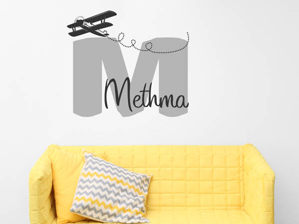 Wandtattoo Methma mit Flugzeug