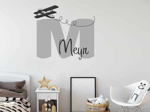 Wandtattoo Meyr mit Flugzeug
