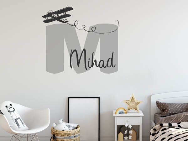Wandtattoo Mihad mit Flugzeug