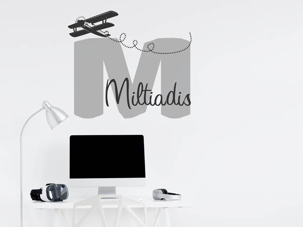 Wandtattoo Miltiadis mit Flugzeug