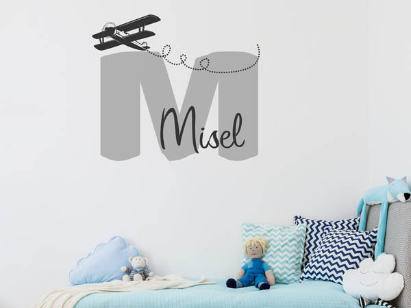 Wandtattoo Misel mit Flugzeug