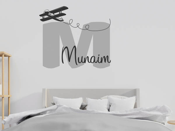 Wandtattoo Munaim mit Flugzeug