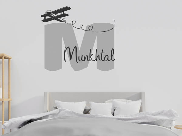 Wandtattoo Munkhtal mit Flugzeug