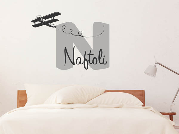 Wandtattoo Naftoli mit Flugzeug