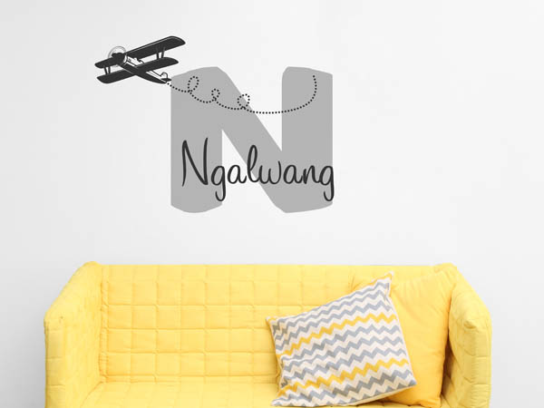 Wandtattoo Ngalwang mit Flugzeug