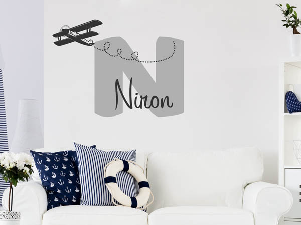 Wandtattoo Niron mit Flugzeug