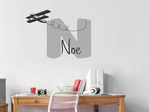 Wandtattoo Noe mit Flugzeug