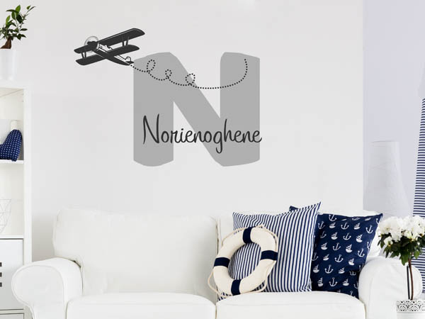 Wandtattoo Norienoghene mit Flugzeug