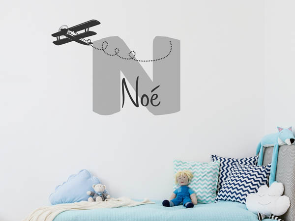 Wandtattoo Noé mit Flugzeug