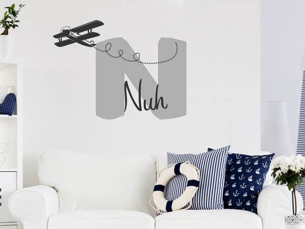 Wandtattoo Nuh mit Flugzeug