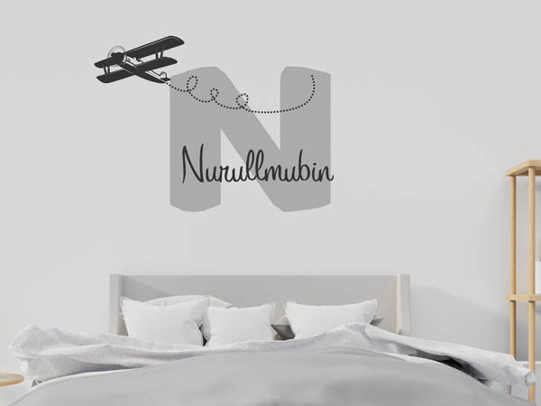 Wandtattoo Nurullmubin mit Flugzeug