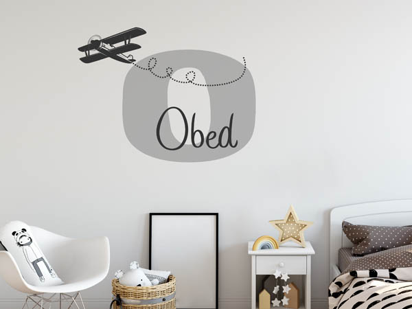 Wandtattoo Obed mit Flugzeug