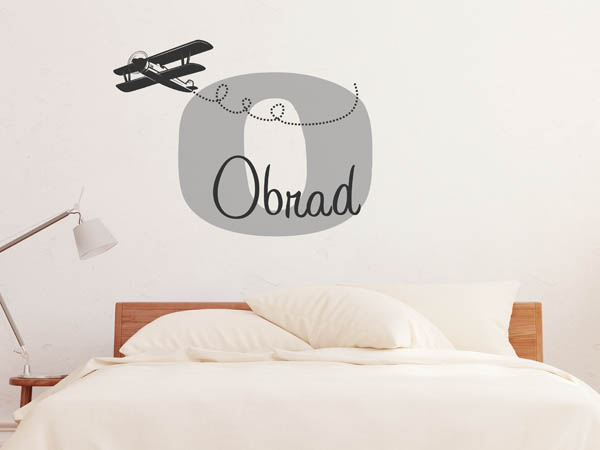 Wandtattoo Obrad mit Flugzeug