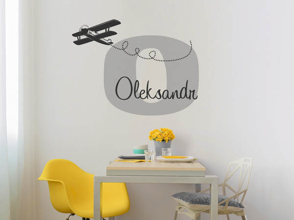 Wandtattoo Oleksandr mit Flugzeug