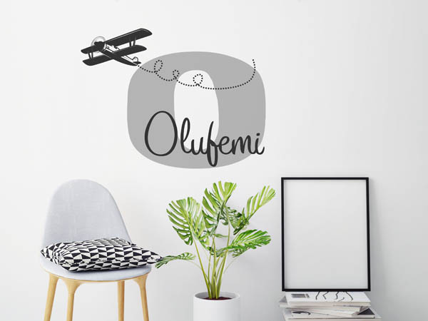 Wandtattoo Olufemi mit Flugzeug