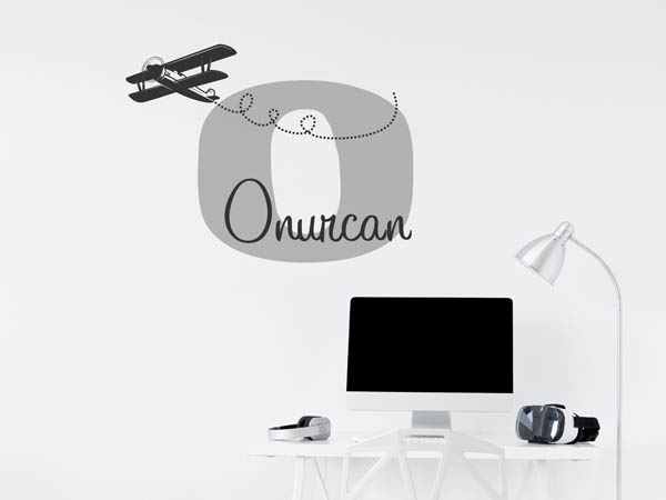 Wandtattoo Onurcan mit Flugzeug