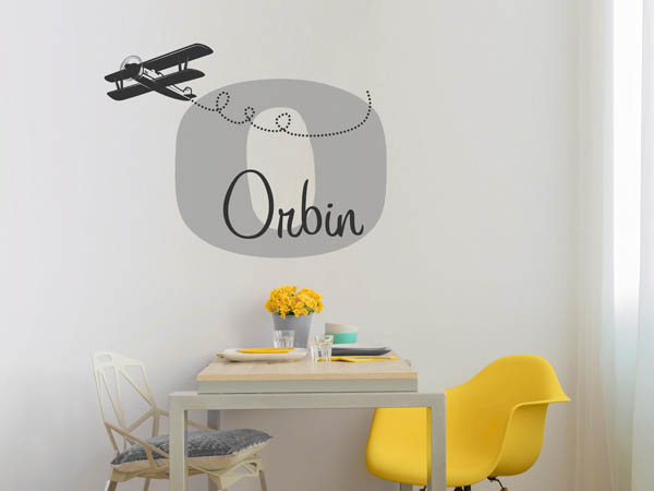 Wandtattoo Orbin mit Flugzeug