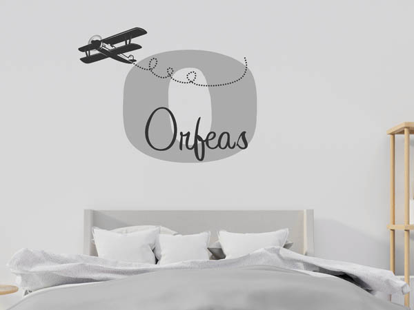 Wandtattoo Orfeas mit Flugzeug