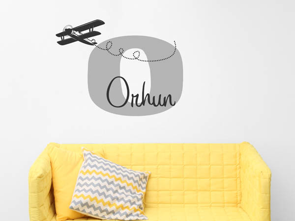Wandtattoo Orhun mit Flugzeug