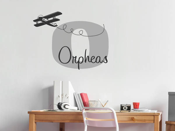 Wandtattoo Orpheas mit Flugzeug
