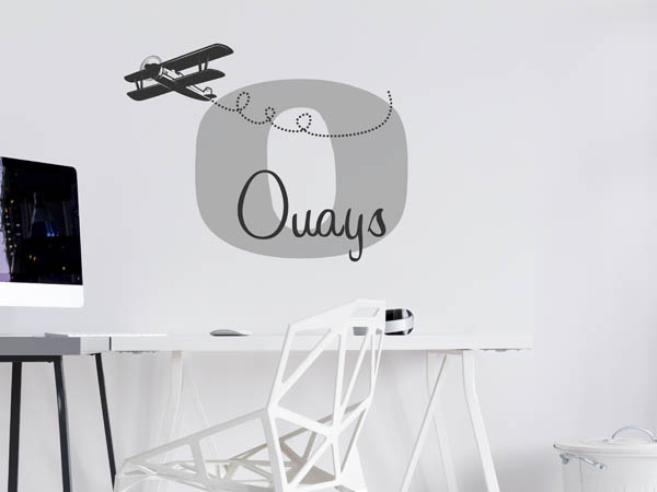 Wandtattoo Ouays mit Flugzeug