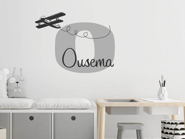 Wandtattoo Ousema mit Flugzeug