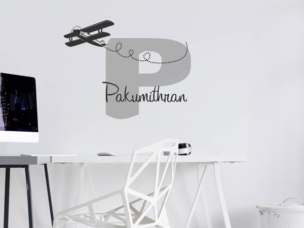 Wandtattoo Pakumithran mit Flugzeug