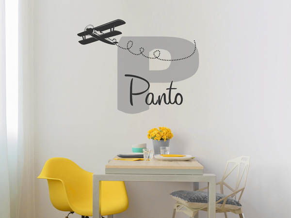 Wandtattoo Panto mit Flugzeug