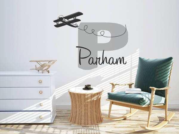 Wandtattoo Parham mit Flugzeug