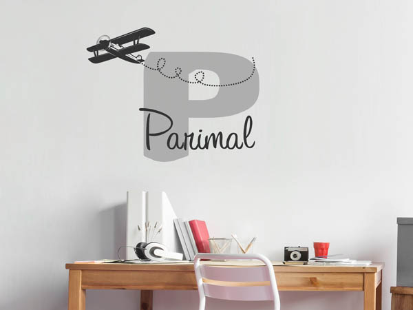 Wandtattoo Parimal mit Flugzeug