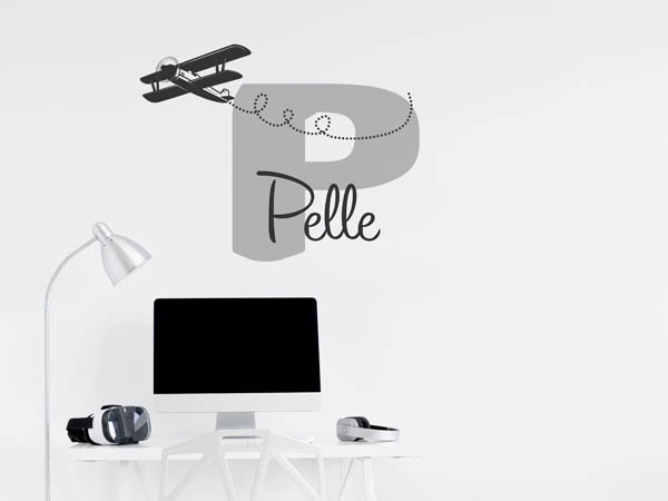 Wandtattoo Pelle mit Flugzeug