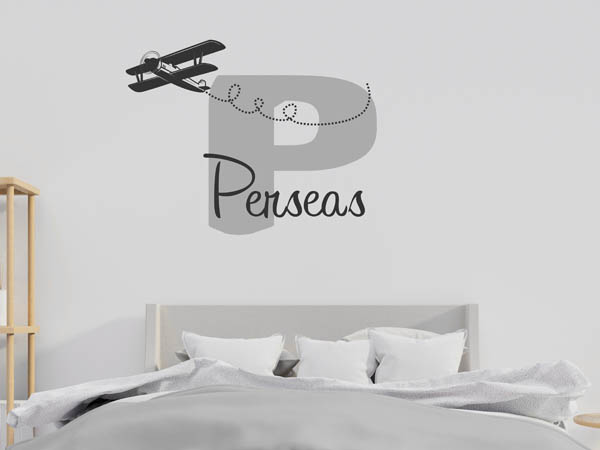Wandtattoo Perseas mit Flugzeug