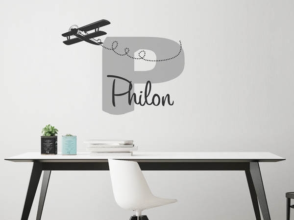 Wandtattoo Philon mit Flugzeug