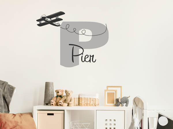 Wandtattoo Pier mit Flugzeug