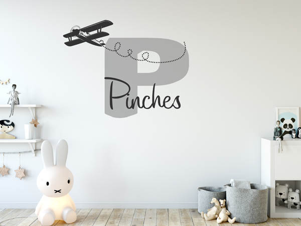 Wandtattoo Pinches mit Flugzeug