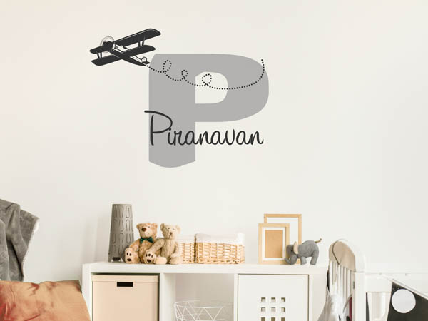 Wandtattoo Piranavan mit Flugzeug