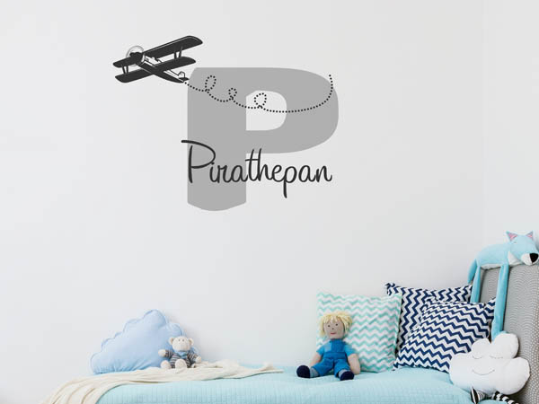 Wandtattoo Pirathepan mit Flugzeug