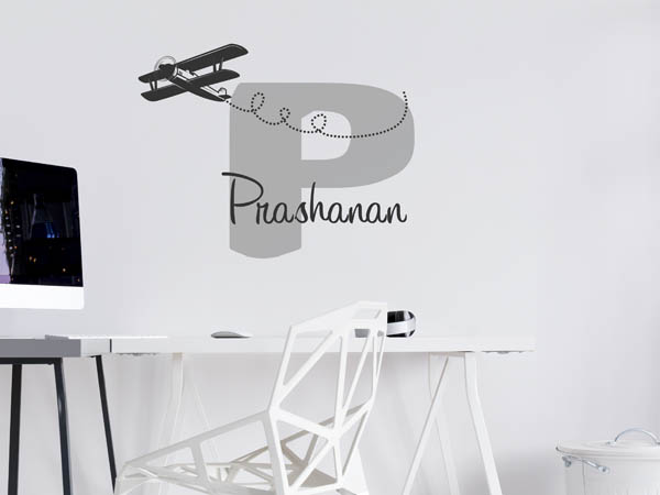 Wandtattoo Prashanan mit Flugzeug
