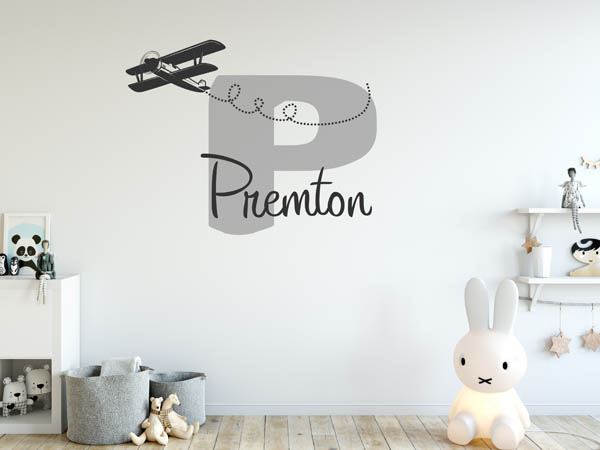 Wandtattoo Premton mit Flugzeug