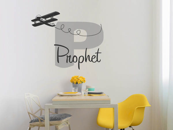 Wandtattoo Prophet mit Flugzeug