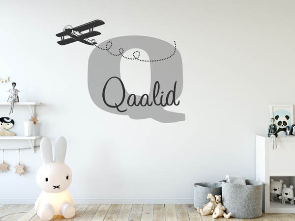 Wandtattoo Qaalid mit Flugzeug