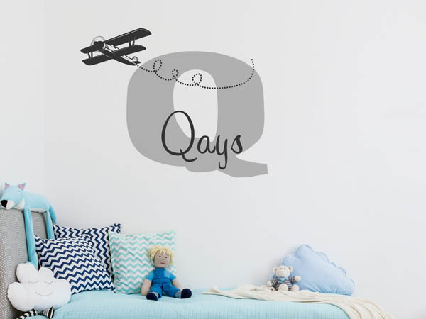 Wandtattoo Qays mit Flugzeug